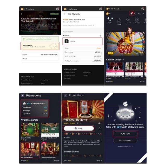 Deposit and Play Get 20 Free Live Casino Bet Instantly